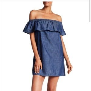 Joie off the shoulder jean dress